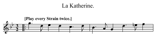 La Katherine. - staff notation