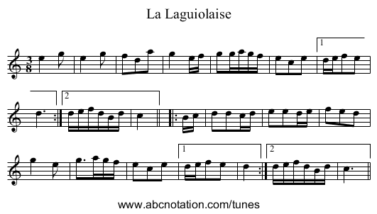 La Laguiolaise - staff notation