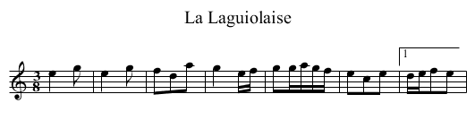La Laguiolaise - staff notation