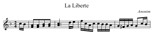 La Liberte - staff notation