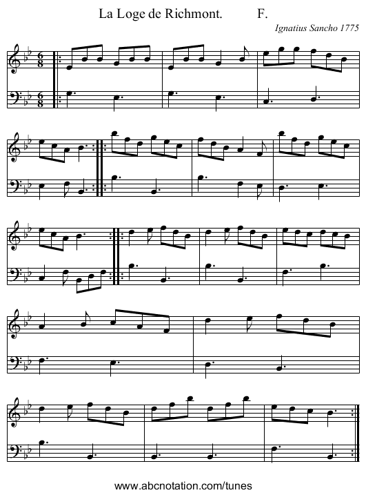 La Loge de Richmont.          F. - staff notation