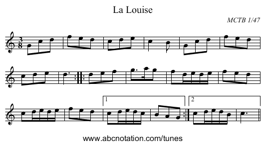 La Louise - staff notation