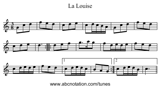 La Louise - staff notation