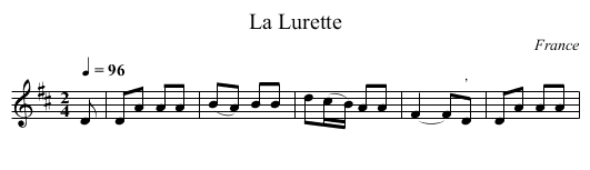 La Lurette - staff notation
