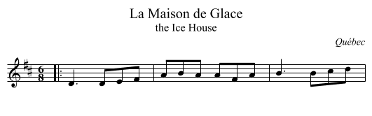 La Maison de Glace - staff notation