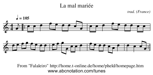 La mal mariée - staff notation