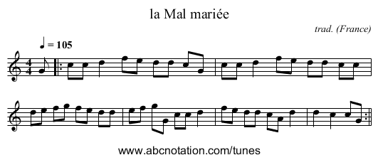la Mal mariée - staff notation
