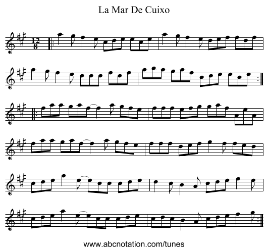 La Mar De Cuixo - staff notation