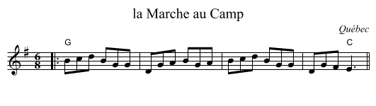la Marche au Camp - staff notation