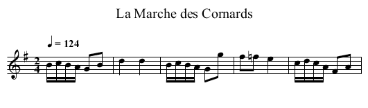 La Marche des Cornards - staff notation