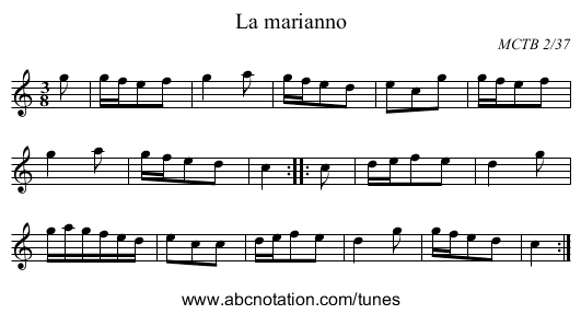 La marianno - staff notation