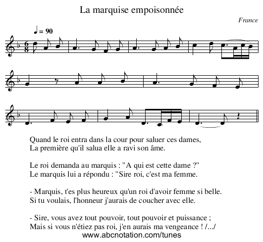 La marquise empoisonnée - staff notation