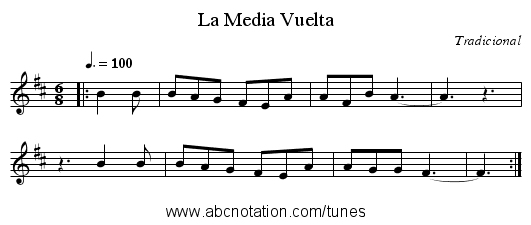 La Media Vuelta - staff notation