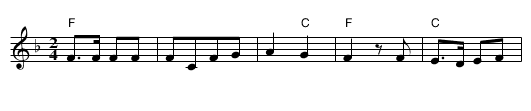 La mère Michel - staff notation