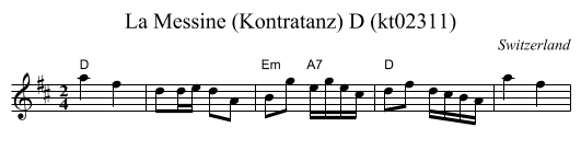 La Messine (Kontratanz) D (kt02311) - staff notation
