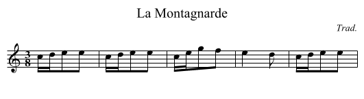 La Montagnarde - staff notation