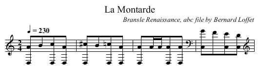 La Montarde - staff notation