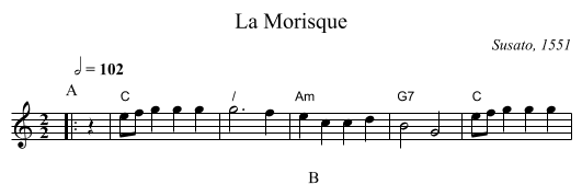 La Morisque - staff notation