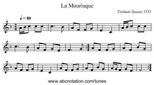 La Mourisque - staff notation