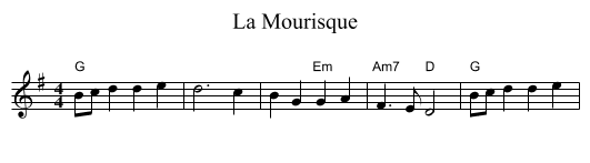 La Mourisque - staff notation