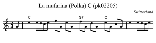 La mufarina (Polka) C (pk02205) - staff notation