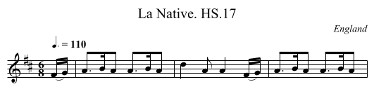 La Native. HS.17 - staff notation