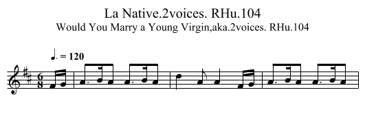 La Native.2voices. RHu.104 - staff notation