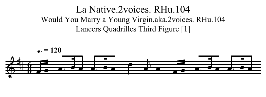 La Native.2voices. RHu.104 - staff notation