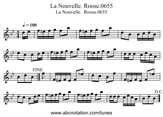La Nouvelle. Roose.0655 - staff notation