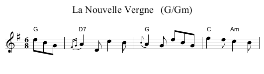 La Nouvelle Vergne   (G/Gm) - staff notation