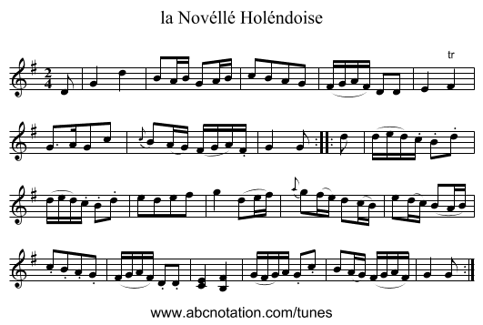 la Nov&eacute;ll&eacute; Hol&eacute;ndoise - staff notation