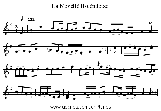 La Nov&eacute;ll&eacute; Hol&eacute;ndoise. - staff notation
