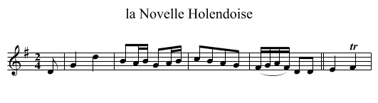 la Novelle Holendoise - staff notation