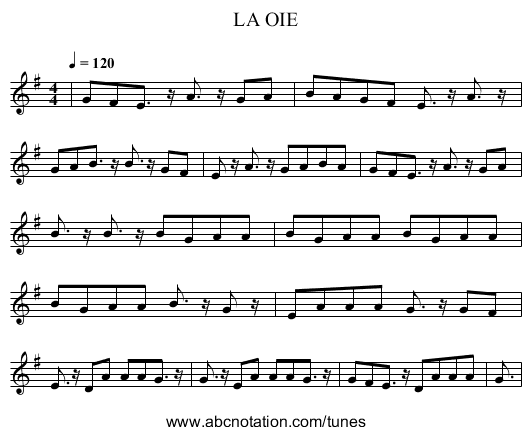 LA OIE - staff notation