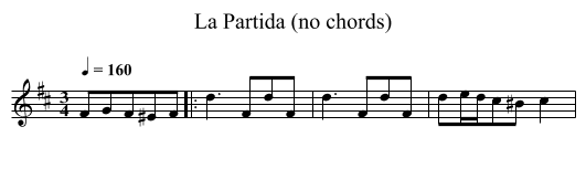 La Partida (no chords) - staff notation
