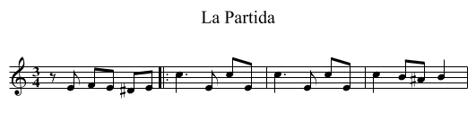La Partida - staff notation
