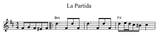 La Partida - staff notation