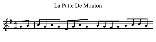 La Patte De Mouton - staff notation