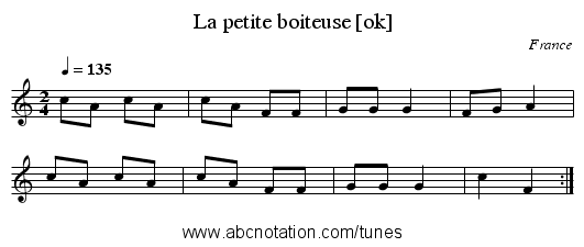 La petite boiteuse [ok] - staff notation