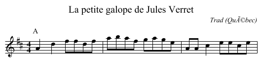 La petite galope de Jules Verret - staff notation