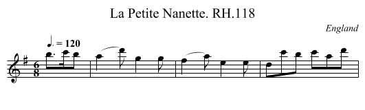 La Petite Nanette. RH.118 - staff notation
