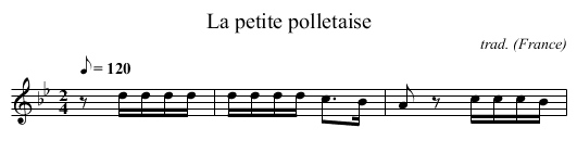 La petite polletaise - staff notation