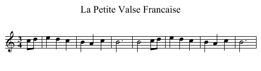 La Petite Valse Francaise - staff notation