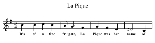 La Pique - staff notation