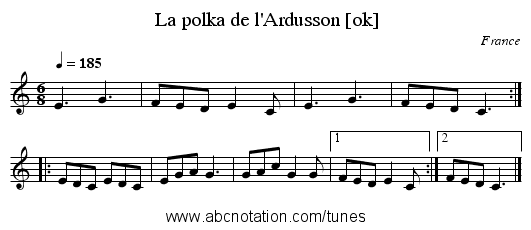 La polka de l'Ardusson [ok] - staff notation