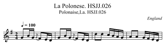 La Polonese. HSJJ.026 - staff notation