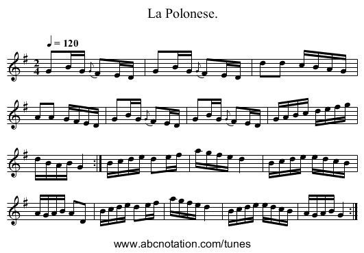 La Polonese. - staff notation