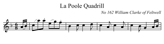 La Poole Quadrill - staff notation