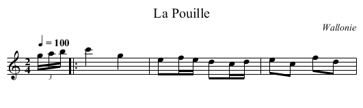 La Pouille - staff notation