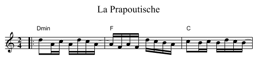 La Prapoutische - staff notation